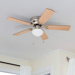 Alvina Led Globe Light Hugger/Low Profile Ceiling Fan, 42 inches, Satin Nickel 80029-01