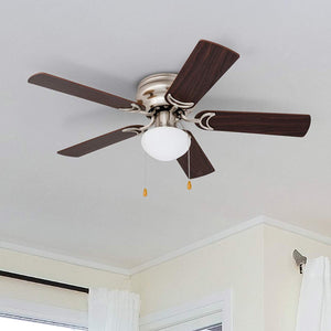 Alvina Led Globe Light Hugger/Low Profile Ceiling Fan, 42 inches, Satin Nickel 80029-01