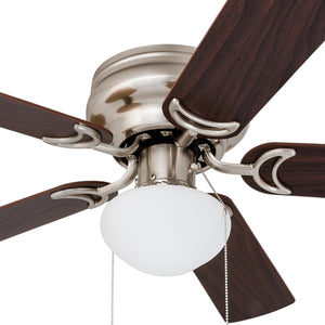 Alvina Led Globe Light Hugger/Low Profile Ceiling Fan, 42 inches, Satin Nickel 80029-01