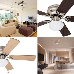 Alvina Led Globe Light Hugger/Low Profile Ceiling Fan, 42 inches, Satin Nickel 80029-01